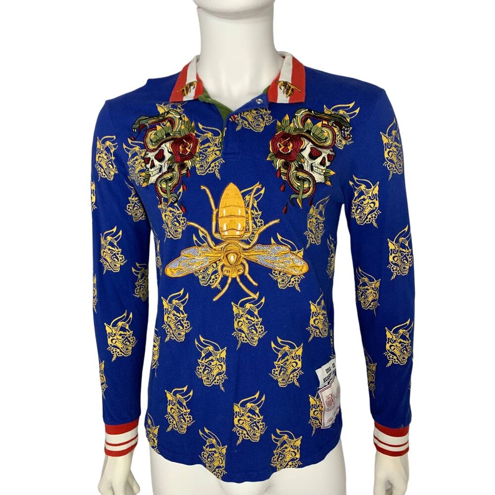 Reason Mens Blue Shirt Size Medium